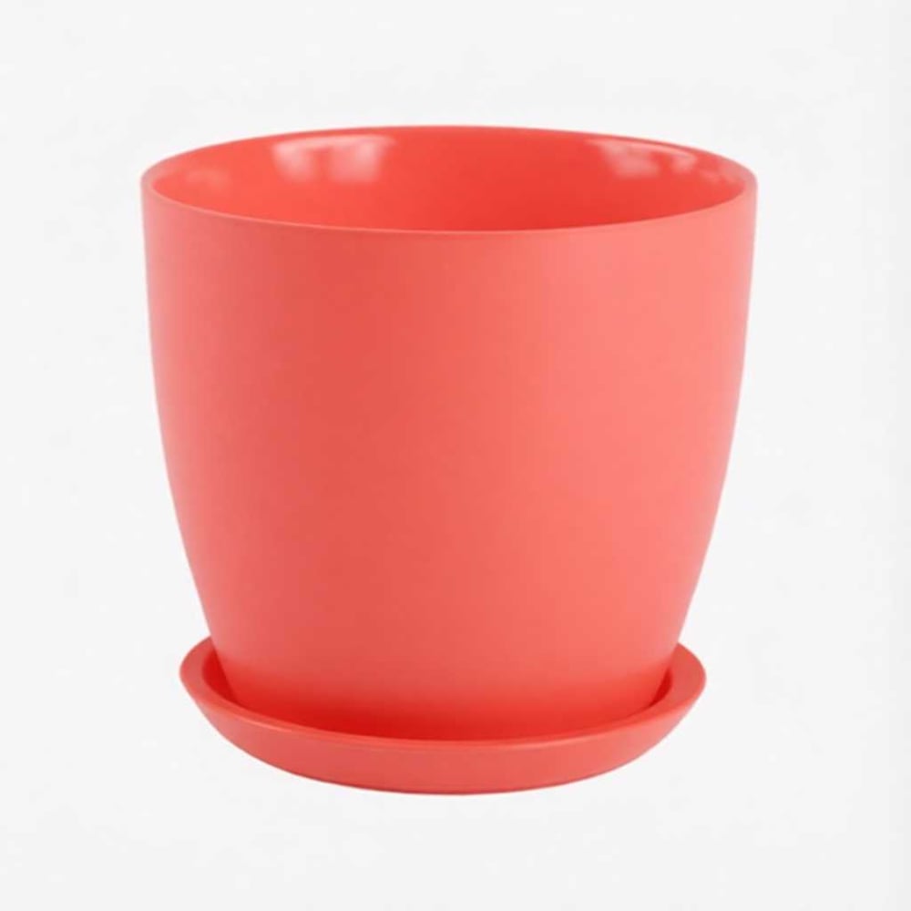 Изображение товара Горшок для растений с поддоном Джина 3 прозрачный коралл стекло 1.7 л
