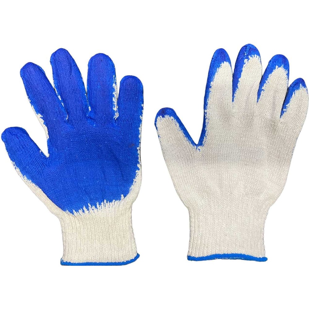 Изображение товара Перчатки трикотажные с синим латексным обливом 10 пар SAMGRUPP SAMC-074051101-10