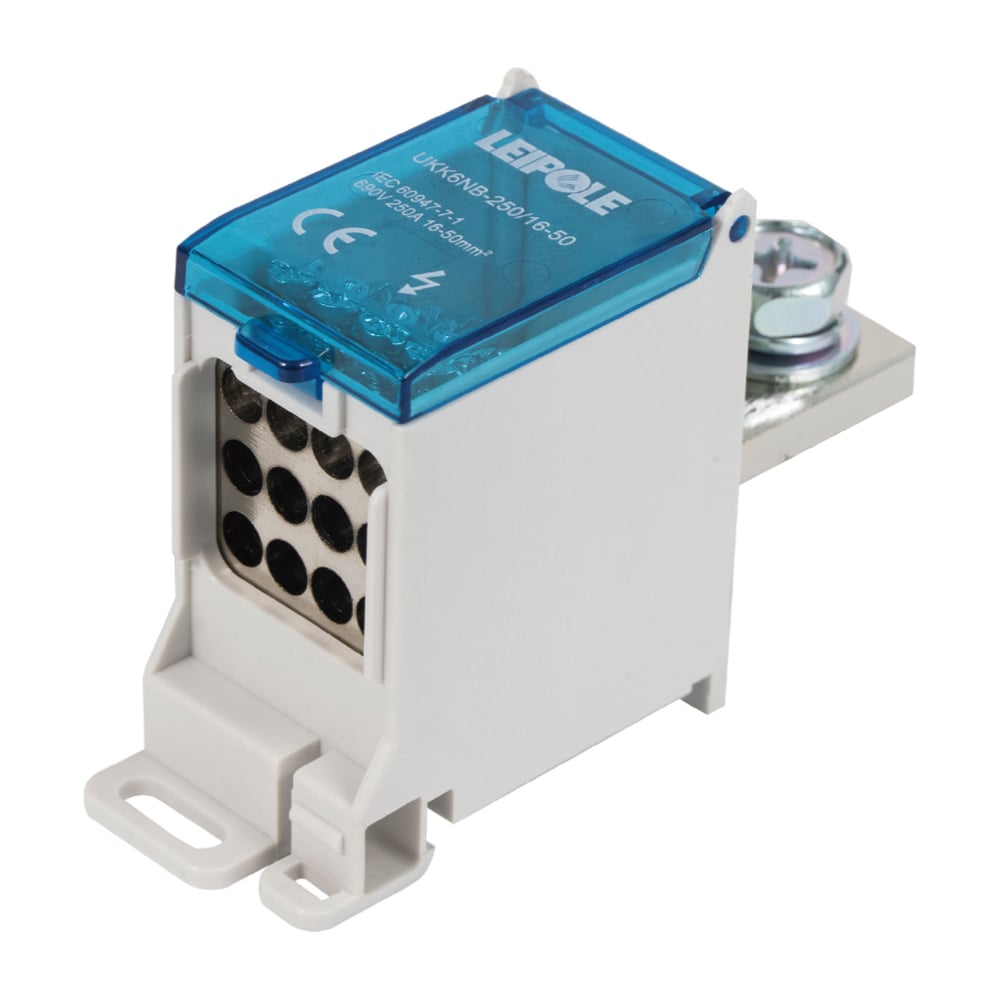 Изображение товара Распределительный блок Leipole UKK6NB-250/16-50/12x10 250А DIN-рейка