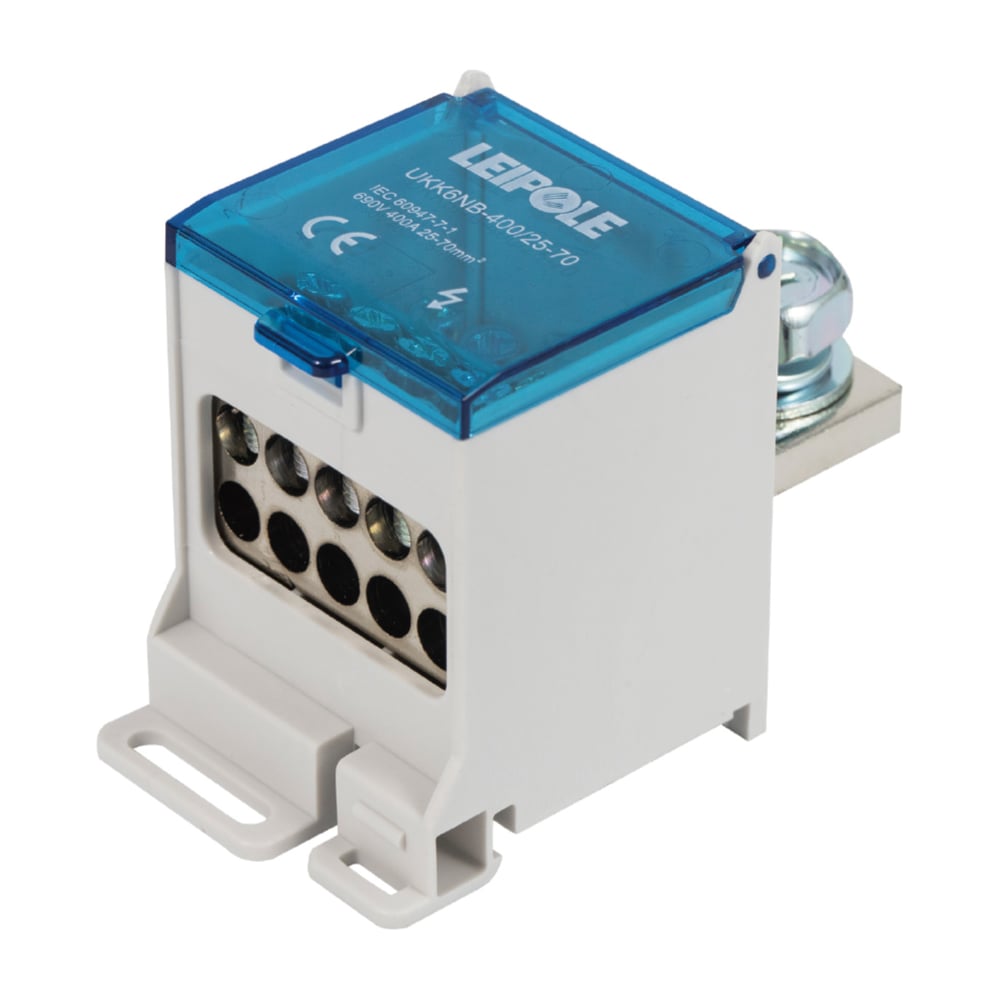 Изображение товара Распределительный блок Leipole 400А 690В на DIN-рейку UKK6NB-400/25-70/10x16