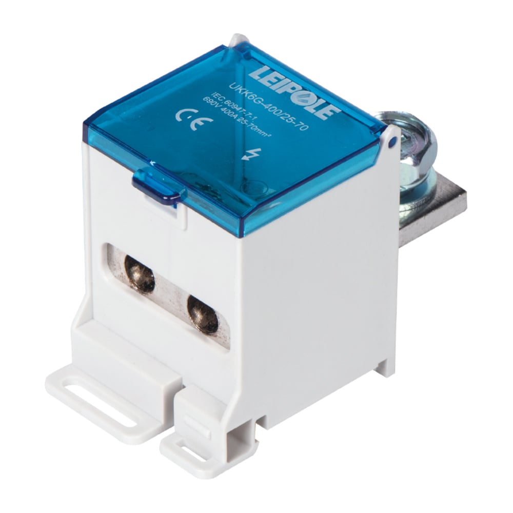 Изображение товара Распределительный блок Leipole 400А на DIN-рейку, модель UKK6NB-400/25-70/2x25