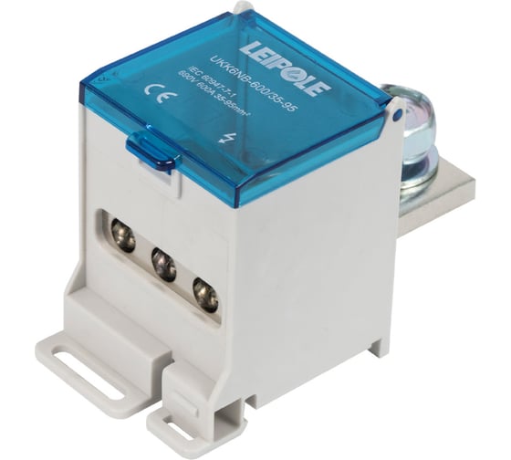 Изображение товара Распределительный блок (коробка) Leipole 600А, 690В, на DIN-рейку UKK6NB-600/35-95/3x16 5012.115