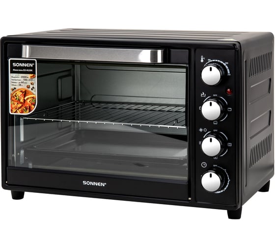 Изображение товара Мини-печь электрическая SONNEN EO-HL38K, 2000 Вт, 38 л, 3 режима нагрева, конвекция, таймер 458306