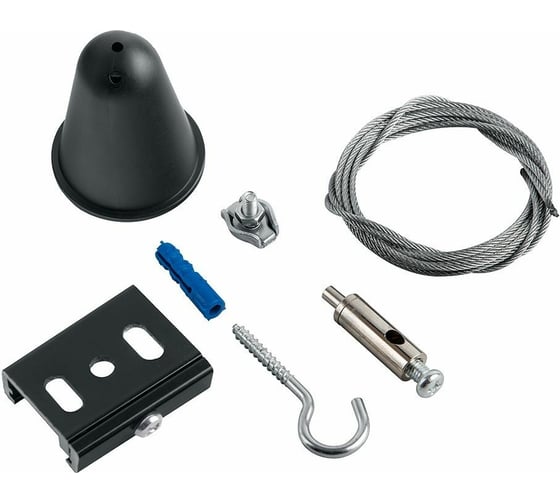 Изображение товара Комплект для подвесного монтажа ЭРА STR-30-B-MK-3 для трехфазного шинопровода, черный, 3м Б0049747