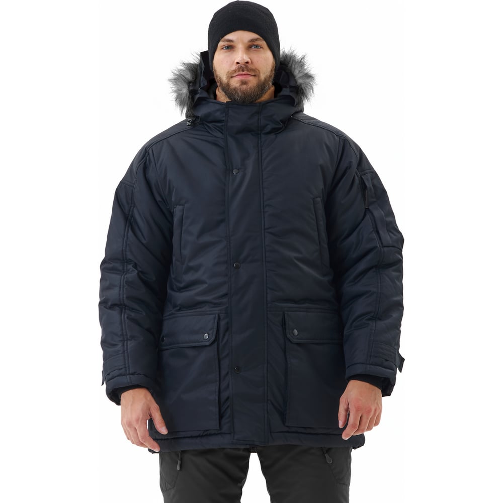 Изображение товара Зимняя удлиненная куртка URSUS АЛЯСКА 182-188 для мужчин водоотталкивающая синтепон черная