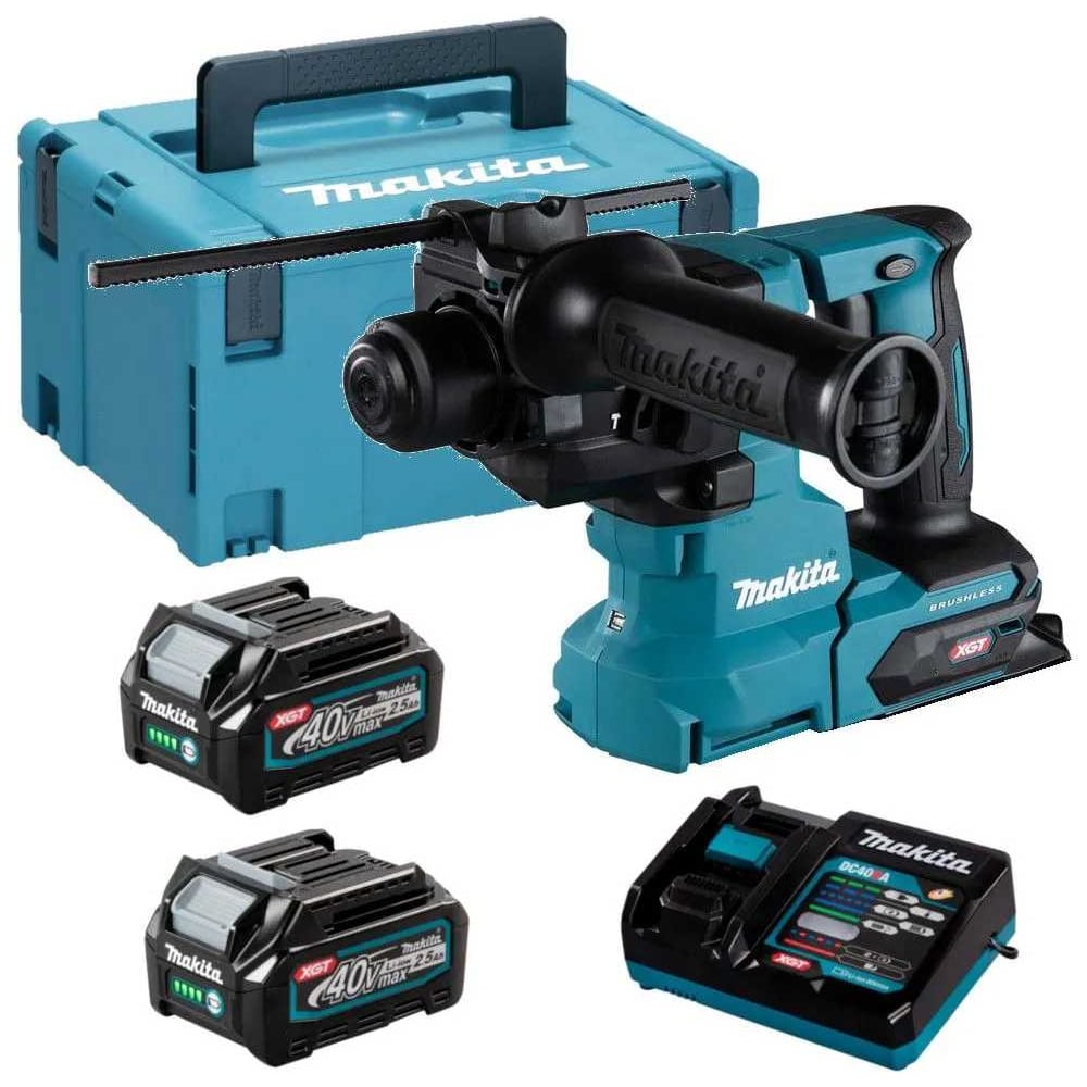 Изображение товара Перфоратор аккумуляторный Makita 3 режима, XGT 40В BL  AWS AVT XPT, 20мм, 2,1 Дж, SDS plus,2xBL4025, DC40RA HR010GD201