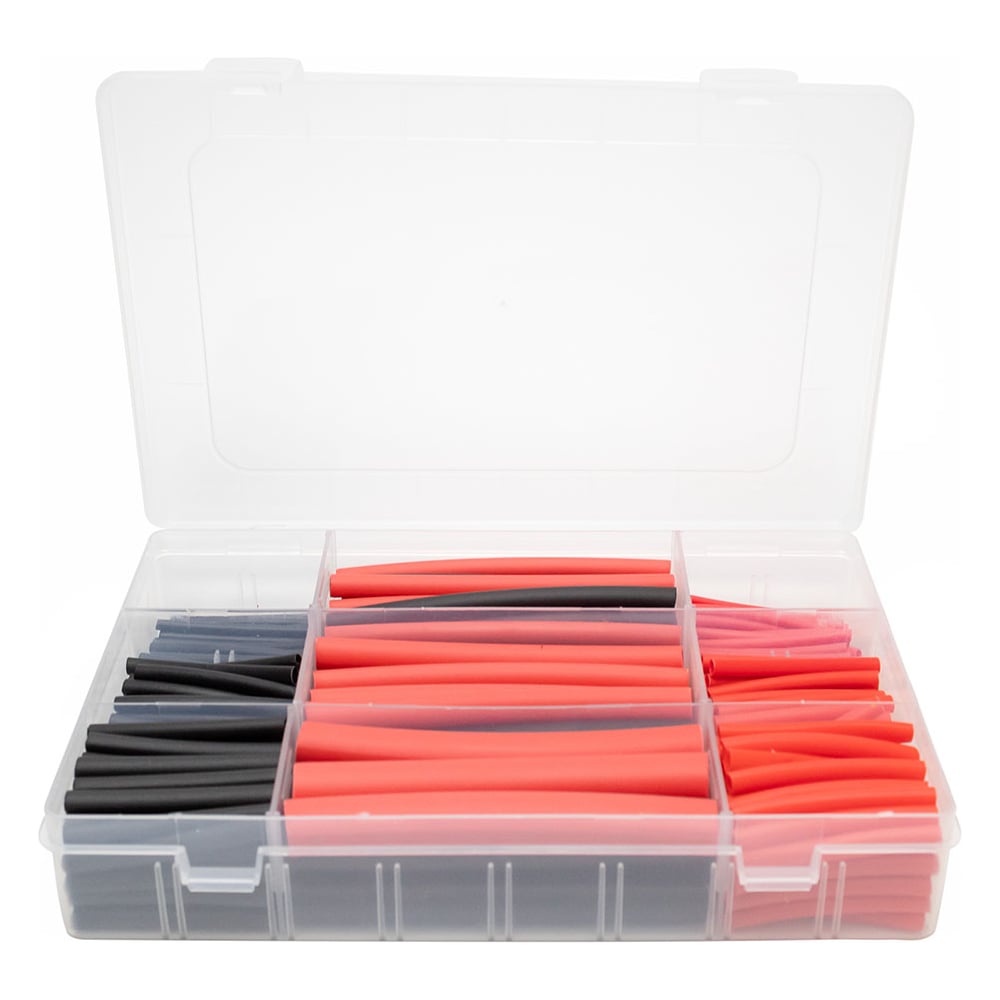 Изображение товара Набор термоусадочных трубок Vell для ремонта электропроводки автомобиля 2 упаковки по 270 штук черн