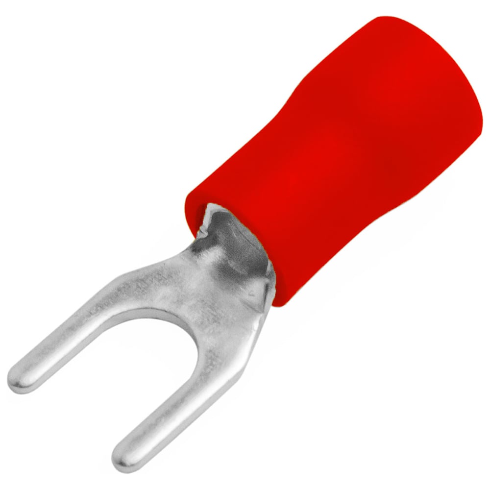 Изображение товара Наконечник кабельный вилочный изолированный Vell НВИ 100 шт, медь, изоляция ПВХ, 0.5-1.5 мм², 27 А
