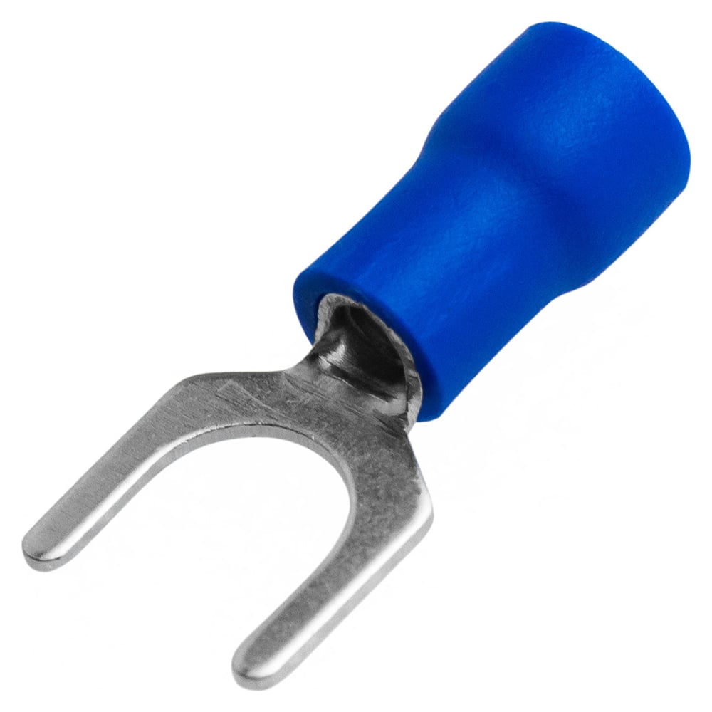 Изображение товара Наконечник кабельный вилочный изолированный Vell НВИ 2 упаковки по 100 шт медь синий