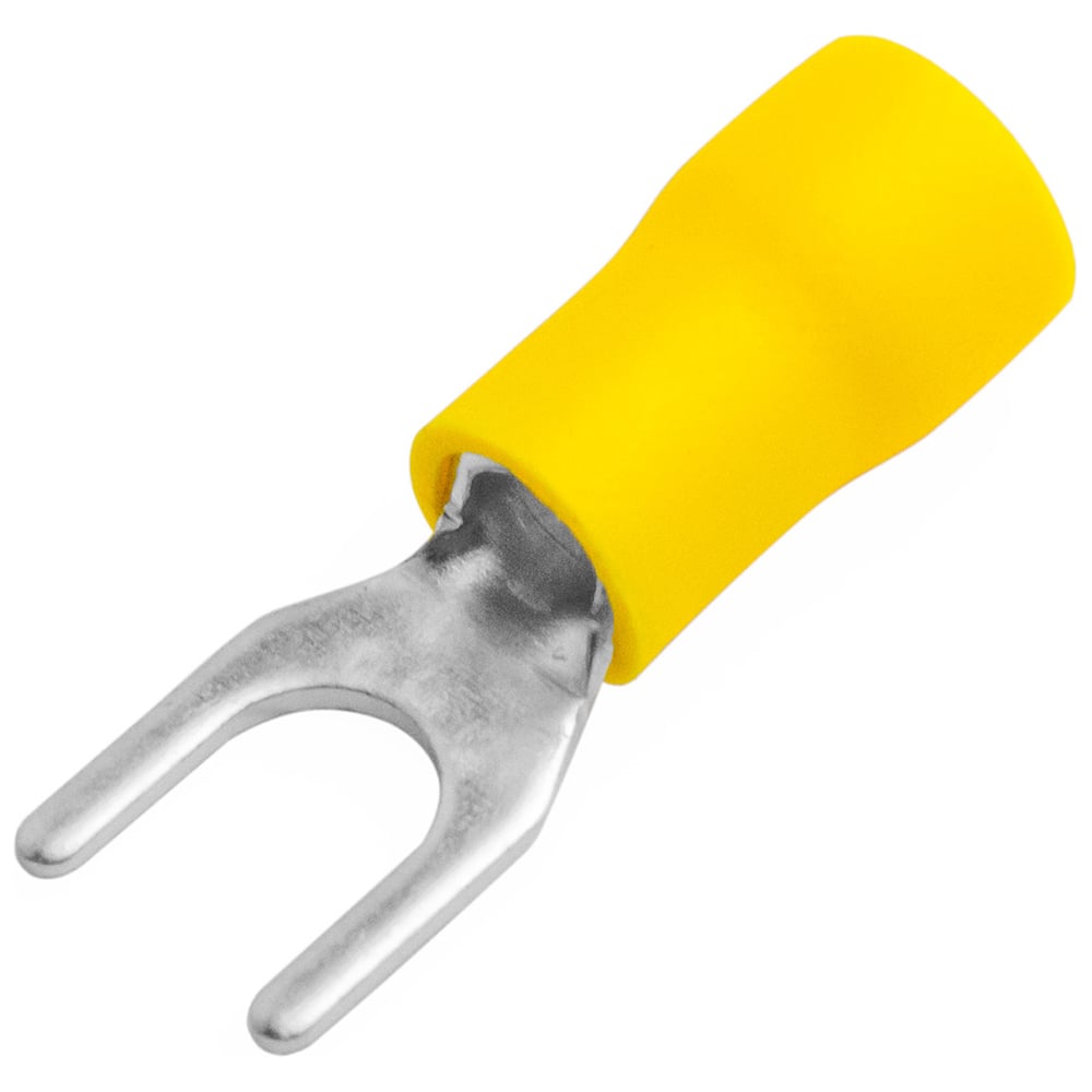 Изображение товара Наконечник кабельный вилочный изолированный Vell НВИ, 6 мм, 100 шт в упаковке