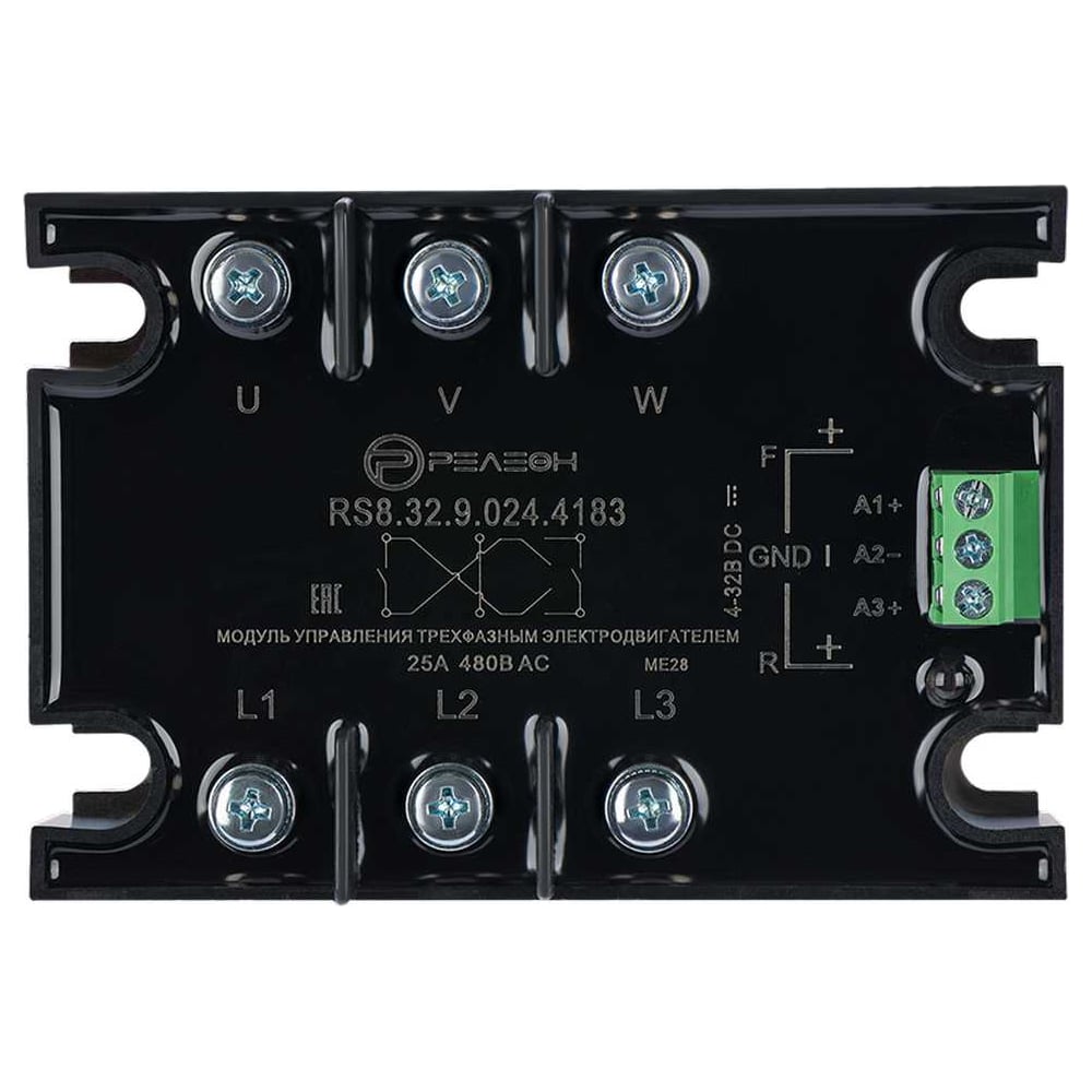 Изображение товара Модуль управления трехфазным электродвигателем Релеон RS8 вход 24В DC, реверс, 25А