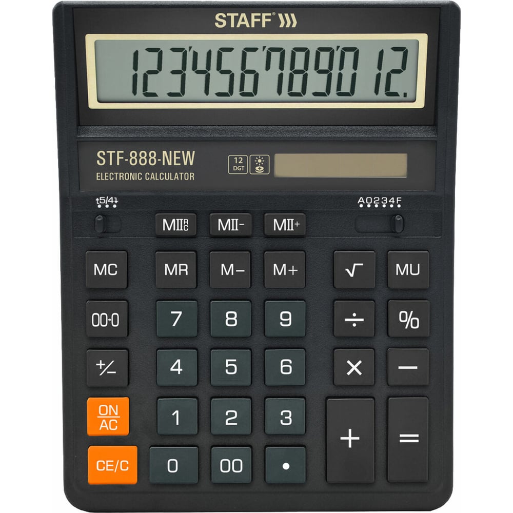 Изображение товара Настольный калькулятор Staff STF-888-New 12 разрядов двойное питание компактный