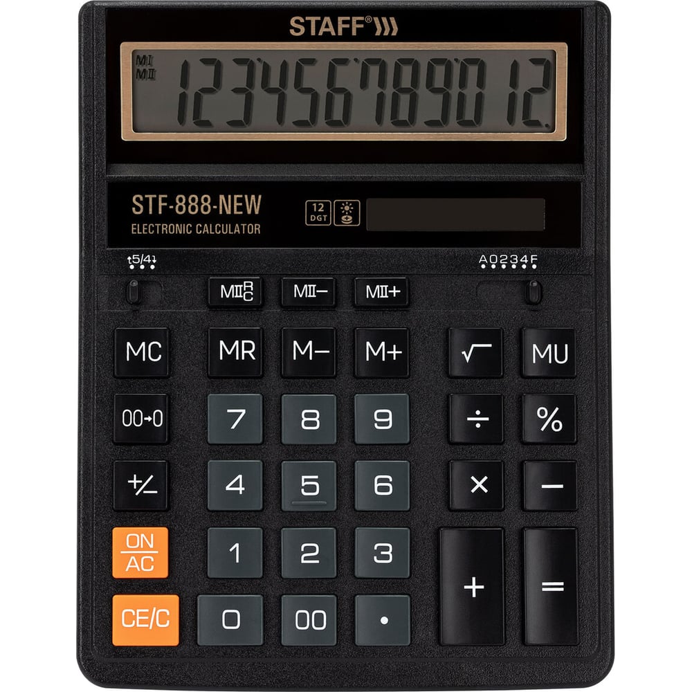 Изображение товара Настольный калькулятор Staff STF-888-New 12 разрядов двойное питание компактный