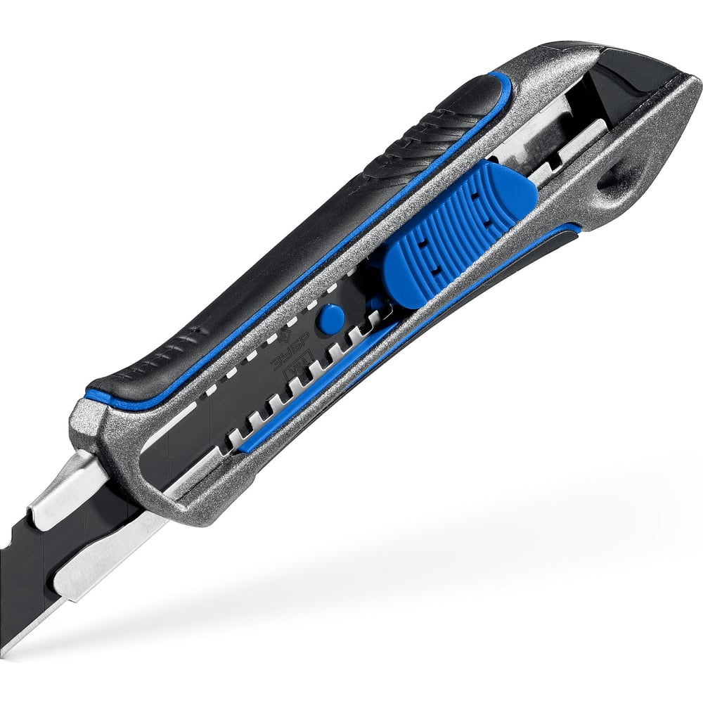 Изображение товара Металлический обрезиненный нож с автостопом ЗУБР Профессионал Титан-А 18 мм 09171_z01