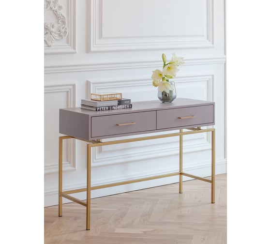 Изображение товара Консоль GreenWeen KARIN, золотая, МДФ LATTE 1100x400x800 GW-KARIN-1100G-LATTE