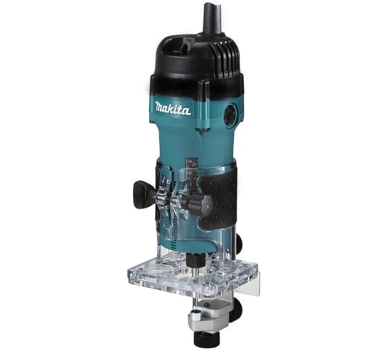 Изображение товара Фрезер кромочный Makita 530Вт, 35000 об\м, цанга-6мм, глубина 42мм, антирестарт,1.4кг,кор M3702B