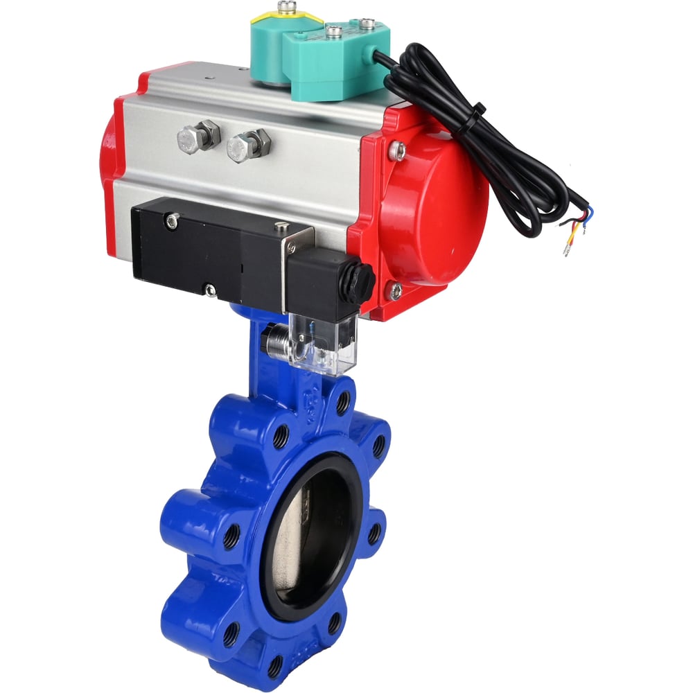 Изображение товара Затвор дисковый DN.ru QT450-304-EPDM-2W-Fb-H Ду65 Ру16 с пневмоприводом