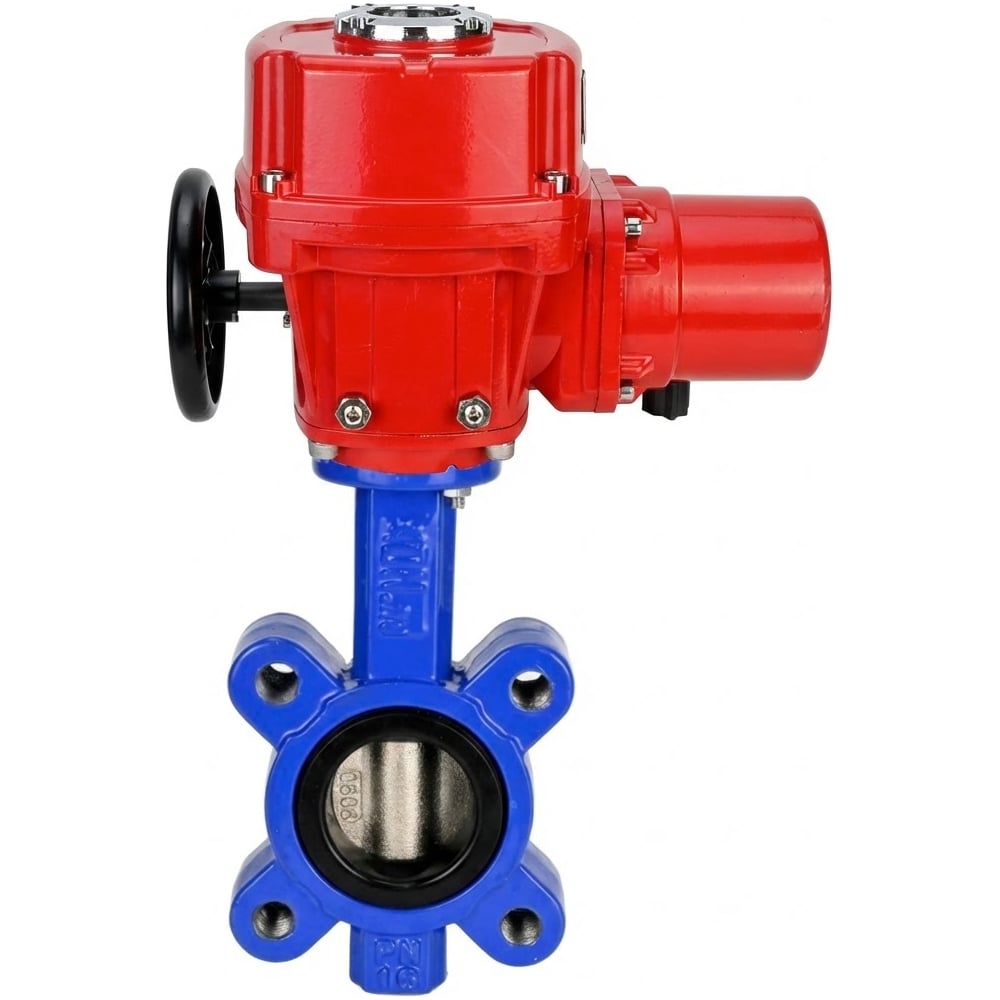 Изображение товара Затвор дисковый DN.ru QT450-304-NBR-2W-Fb-H Ду150 Ру16 с электроприводом