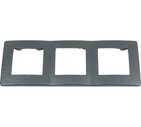 Изображение товара Рамка для розеток и выключателей ЭРА Серия 12 12510312 на 3 поста, сатин, графит Б0052525
