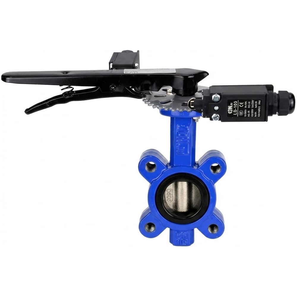 Изображение товара Дисковый затвор DN.ru QT450-QT450-NBR-2W-Fb-H Ду50 Ру16 с датчиками Изображение товара Дисковый затвор DN.ru QT450-QT450-NBR-2W-Fb-H Ду50 Ру16 с датчиками