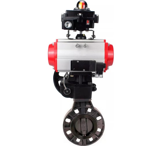 Изображение товара Затвор DN.ru НПВХ-НПВХ-E-2W-Fb-ISO Дн200 Ру10 пневмопривод, пневмораспр., дублёр, БКВ D050-83455