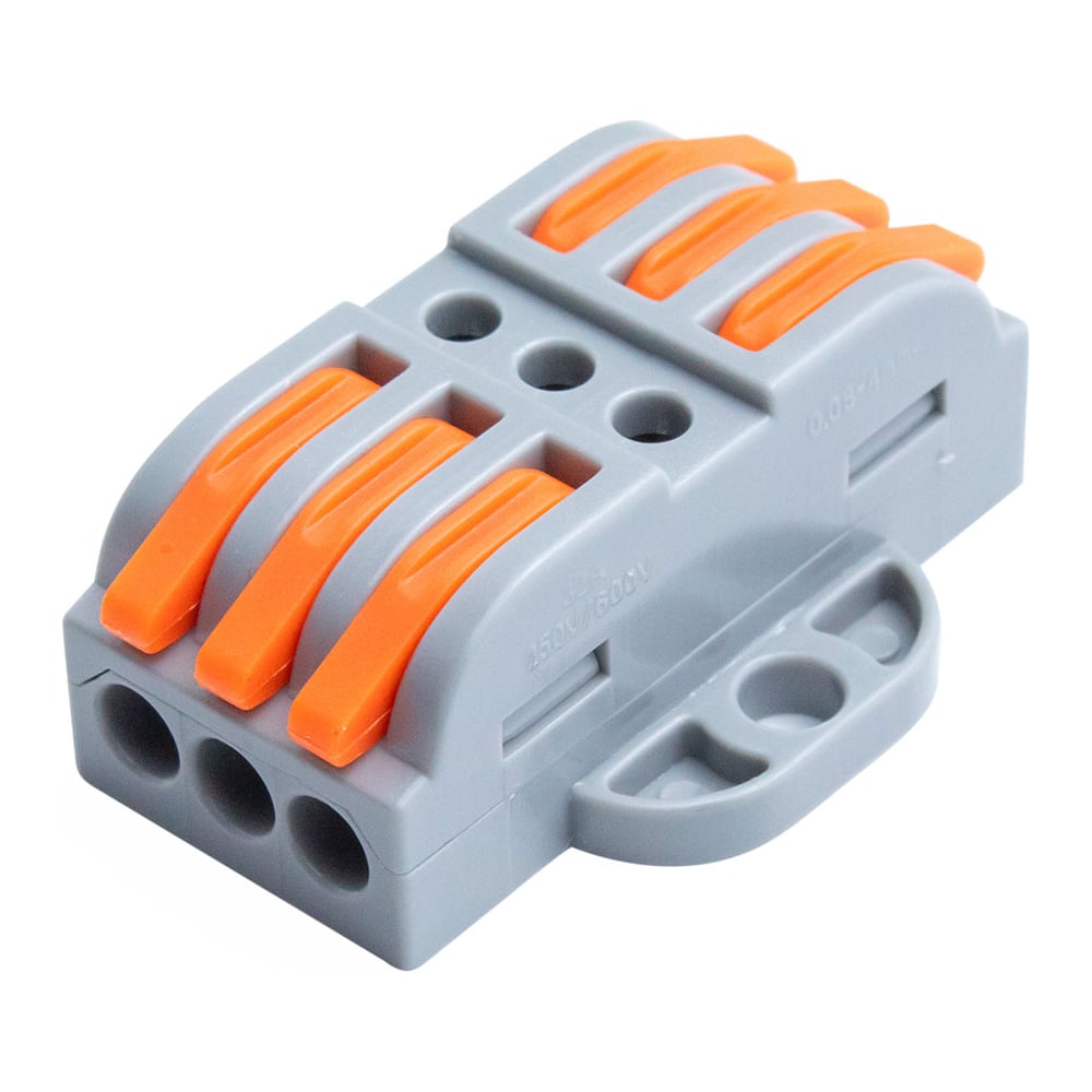 Изображение товара Проходная соединительная клемма Vell PCT223-3P с рычагом, 50 шт