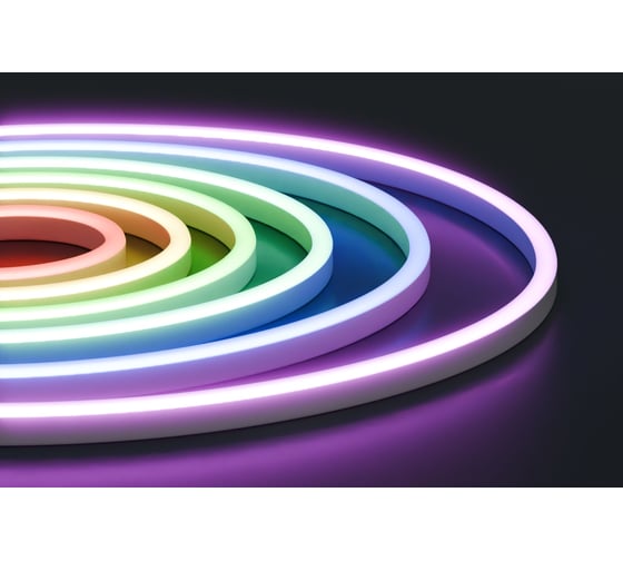 Изображение товара Светодиодный неон Apeyron 220В, 6Вт/м, RGB, smd 5050, 80д/м, 10x18мм, 50м, IP65 / 17-49