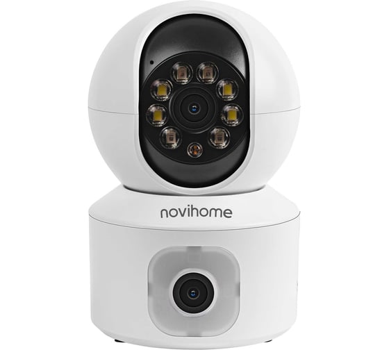 Изображение товара Камера видеонаблюдения Novihome Wi-Fi ALIA. 2 объектива, 3+3 Мп, ИК-подсветка, MicroSD, приложение Smart life M9504