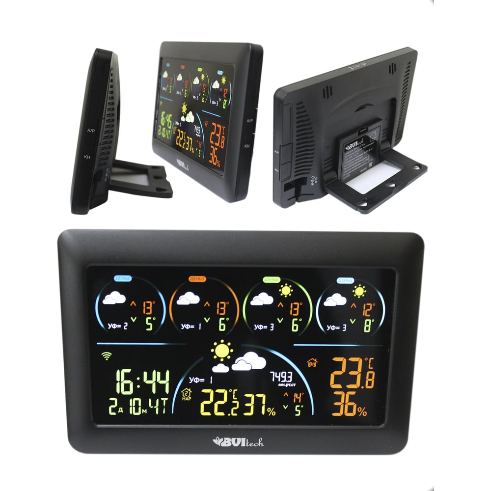 Изображение товара Метеостанция BVItech TUYA с беспроводным датчиком (черный) BV-673 TKx BV-673TK