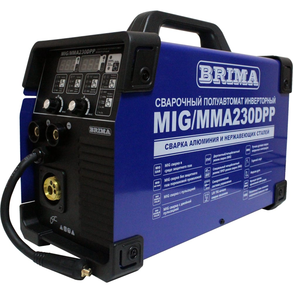 Изображение товара Сварочный полуавтомат Brima инверторный MIG/MMA-230 DPP 220В ЦБ-00000053
