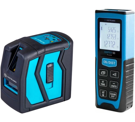 Изображение товара Комплект INSTRUMAX Лазерный уровень ELEMENT 2D+Дальномер лазерный SNIPER 50 PLUS IM0215