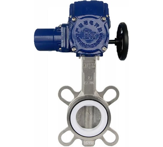 Изображение товара Затвор дисковый DN.ru 316L-316L-PTFE Ду100 Ру16L, электропривод QT-W (M)-015 220В D050-87786