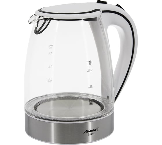 Изображение товара Электрический стеклянный чайник Atlanta ATH-691 white