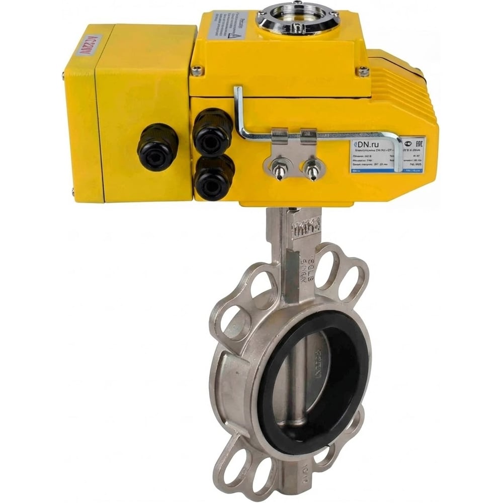 Затвор дисковый DN.ru 304-304-VITON-2W-Fb-H Ду80 Ру16, эл.привод QT-005-220В-4-20мА-DAR D050-89126