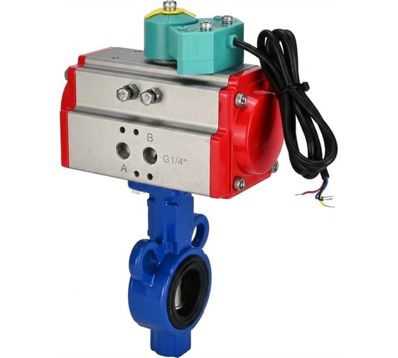 Изображение товара Затвор дисковый DN.ru AL-316L-EPDM Ду32 Ру16, пневмопривод SA-083, МППП-200 D050-89110