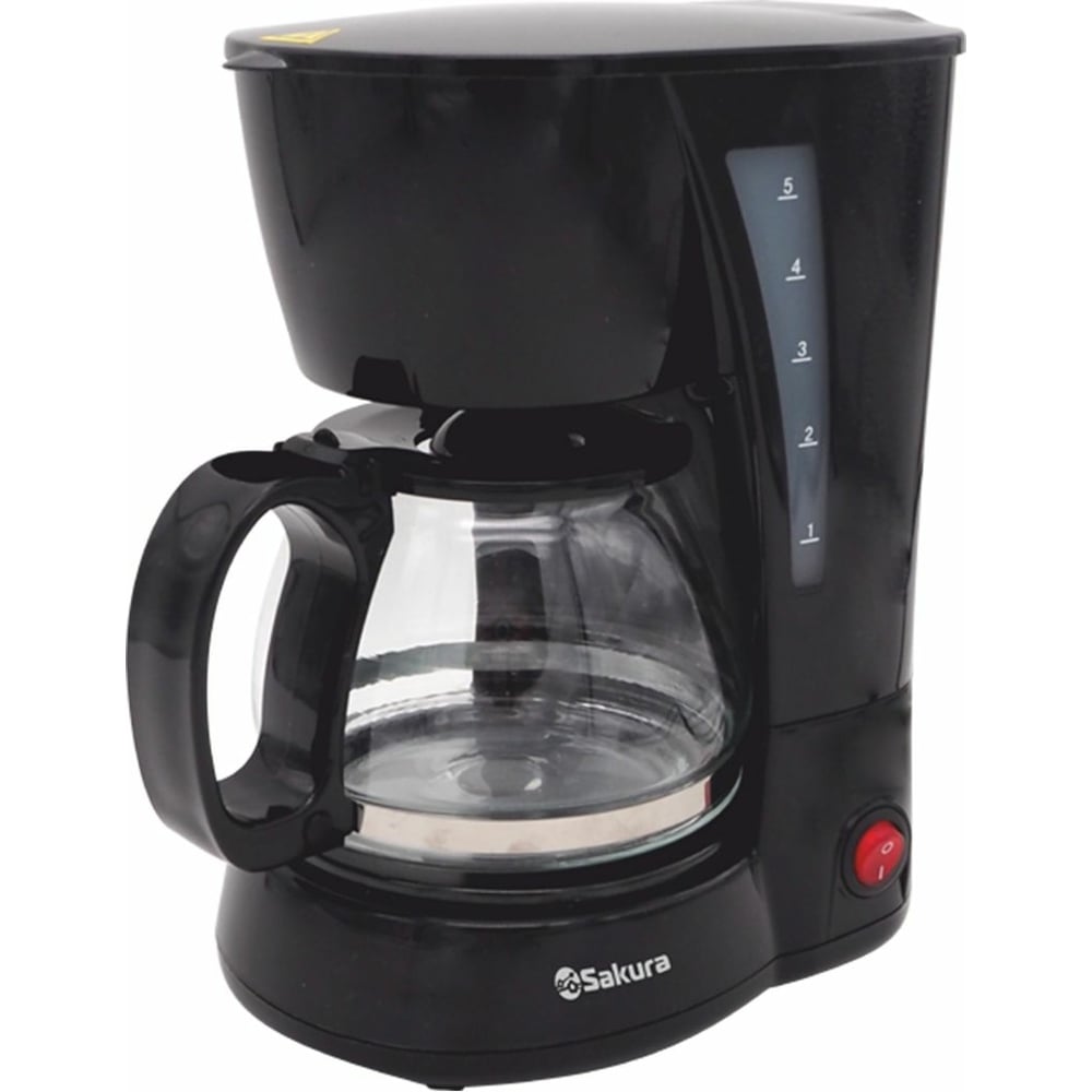 Изображение товара Капельная кофеварка Sakura SA-6107BK с индикатором воды Изображение товара Капельная кофеварка Sakura SA-6107BK с индикатором воды