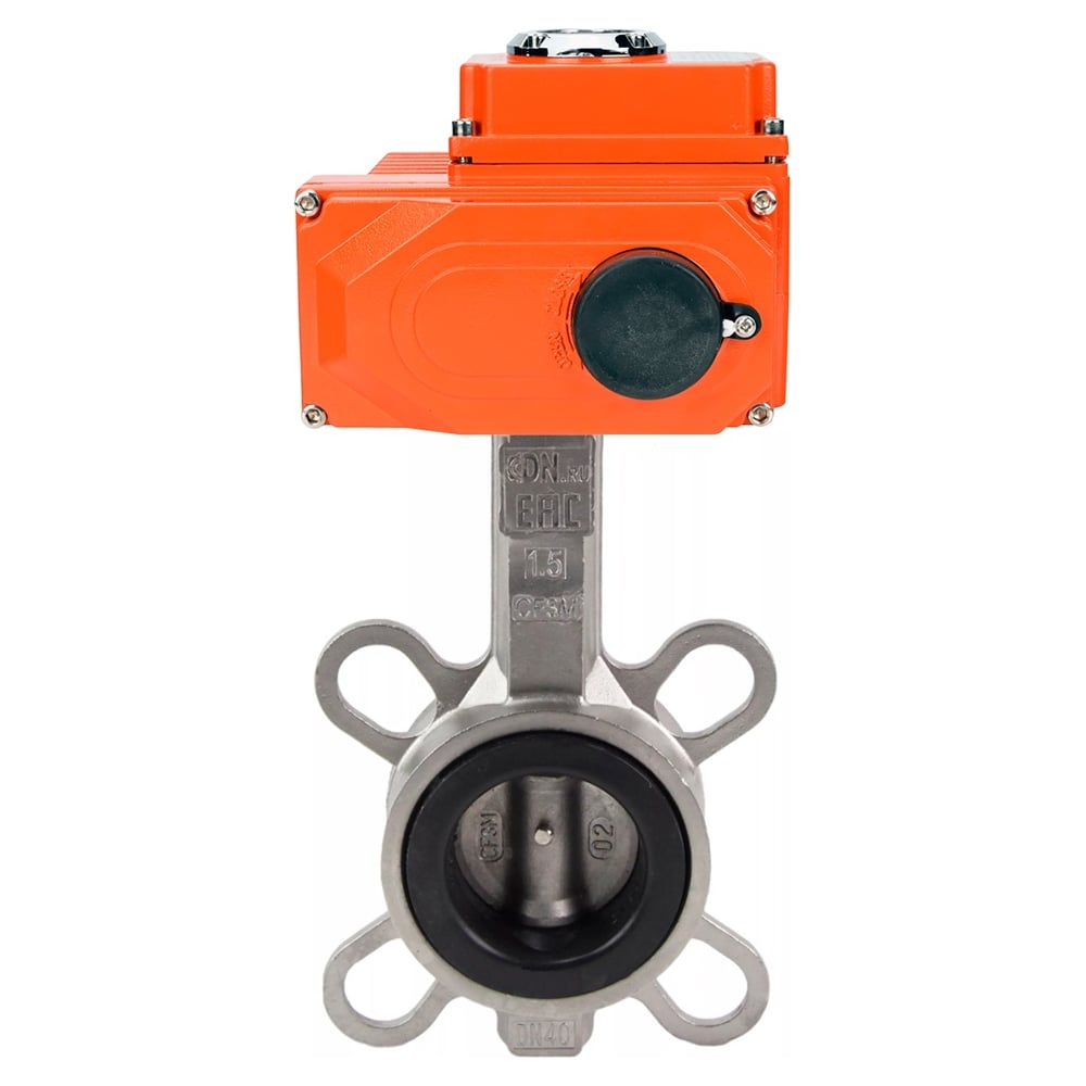 Изображение товара Затвор дисковый DN.ru 316L-316L-EPDM Ду40 Ру16L с электроприводом