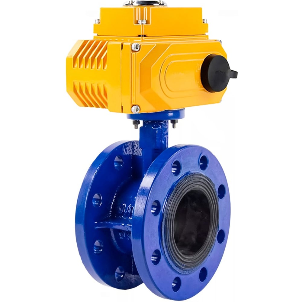 Изображение товара Затвор дисковый DN.ru GGG40-304-EPDM-2W-F-H Ду200 с электроприводом QT-N-040