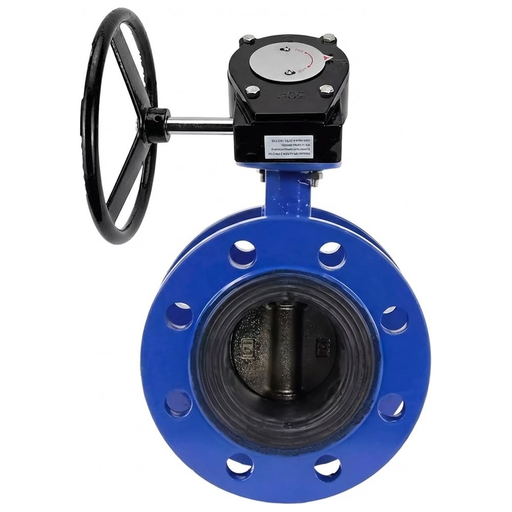 Изображение товара Затвор дисковый DN.ru GGG40-304-EPDM-2W-F-H Ду200 с редуктором Ру16 фланцевый