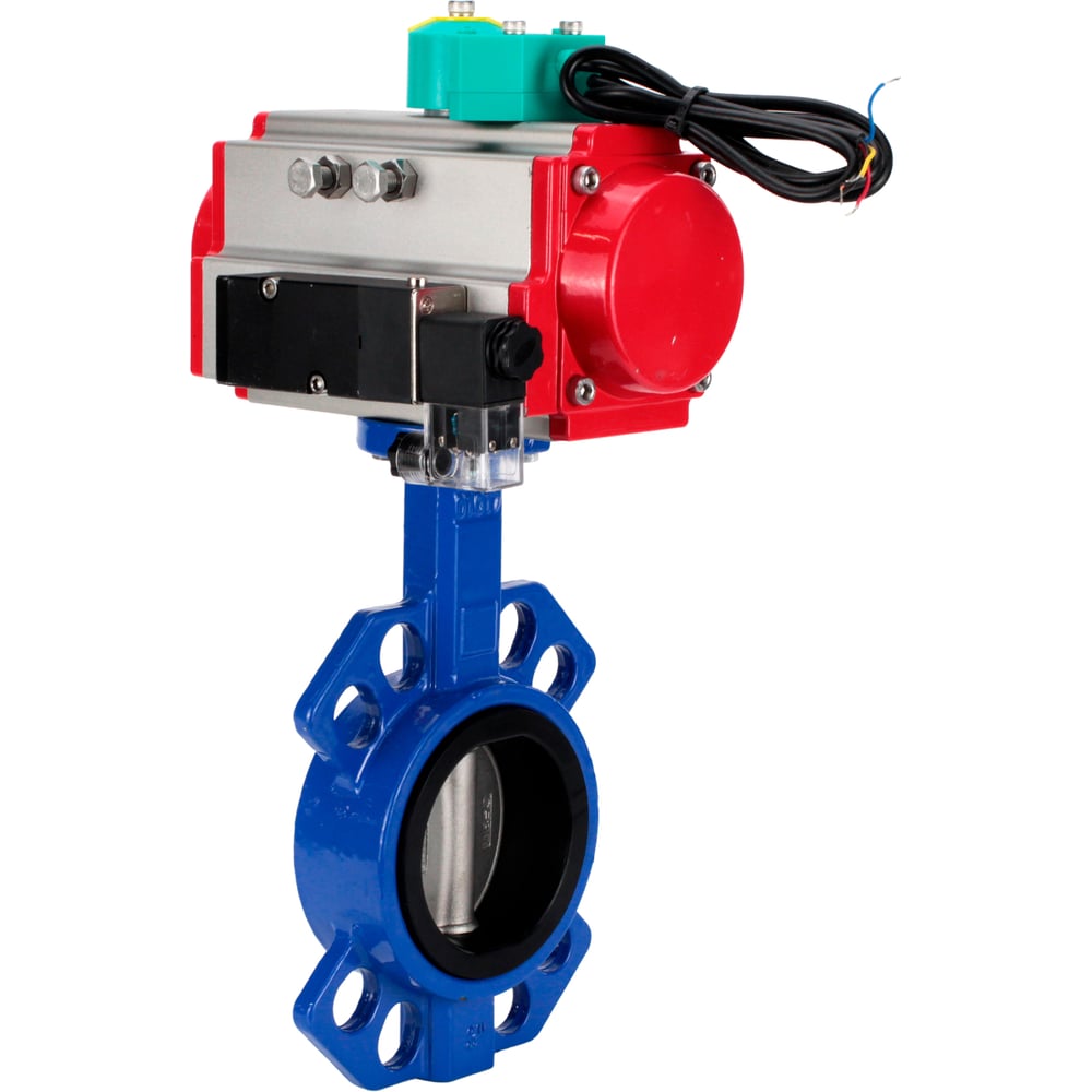 Изображение товара Затвор дисковый DN.ru GGG50-316L-EPDM Ду65 Ру16 с пневмоприводом