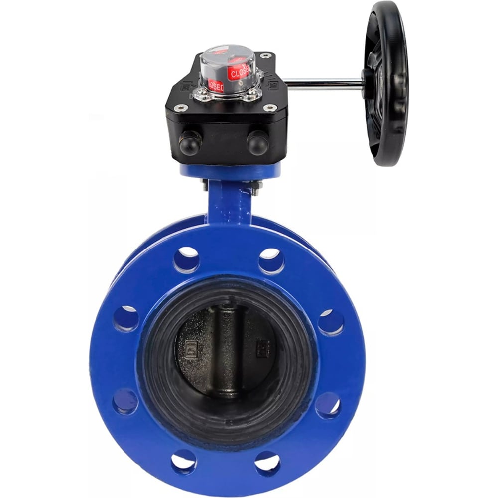 Изображение товара Затвор дисковый DN.ru GGG40-304-EPDM-2W-F-H Ду80 Ру16 с редуктором