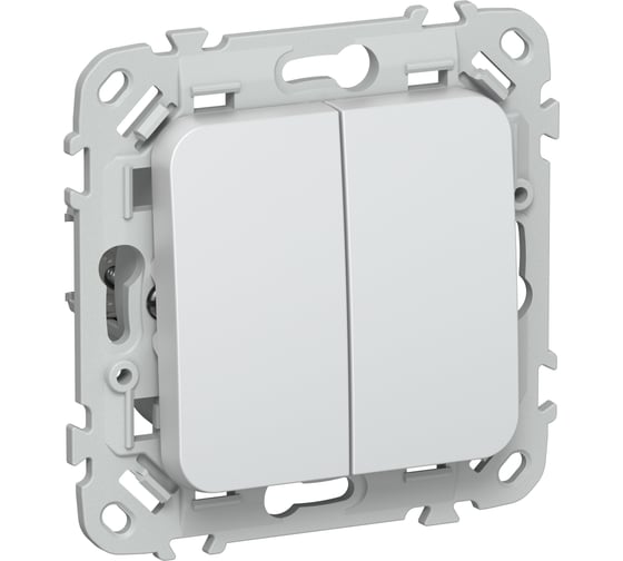 Изображение товара Выключатель 2-клавишный проходной IEK FLITE 10А ВС62-1-0-ФлЖ жемчуг FI-V22-0-10-1-K36