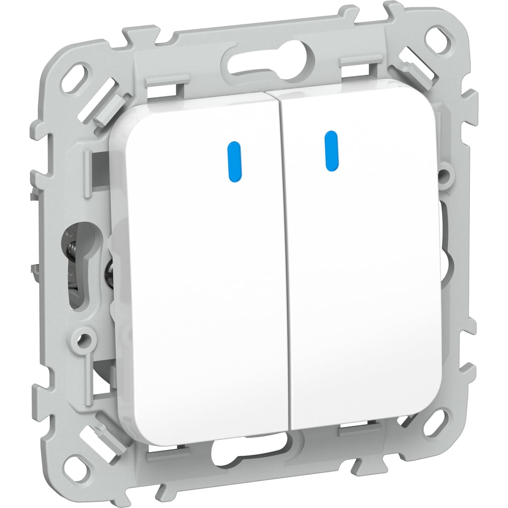 Изображение товара Выключатель 2-клавишный проходной IEK FLITE с инд. 10А ВС62-1-1-ФлБ белый FI-V22-1-10-1-K01