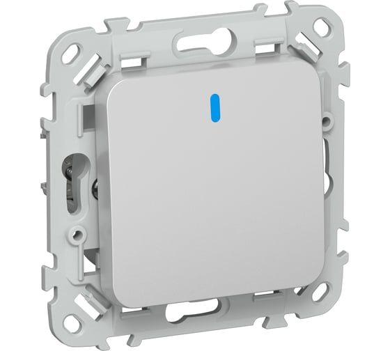 Изображение товара Выключатель 1-клавишный с индикацией IEK FLITE 10А ВС11-1-1-ФлА алюминий FI-V10-1-10-1-K47