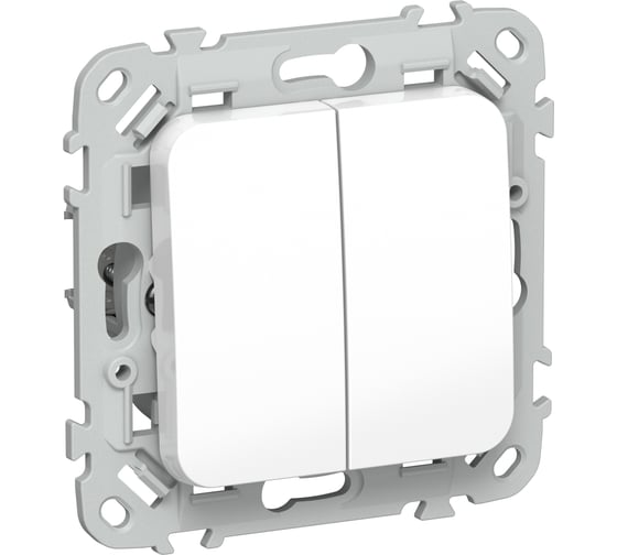 Изображение товара Выключатель 2-клавишный проходной IEK FLITE 10А ВС62-1-0-ФлБ белый FI-V22-0-10-1-K01