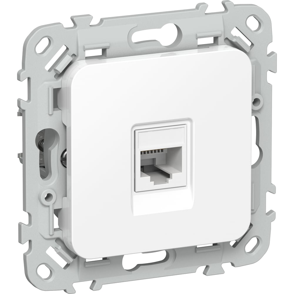 Изображение товара Розетка компьютерная IEK FLITE RJ45 кат.5Е UTP РК5е-1-0-ФлБ белый FI-K12-1-K01