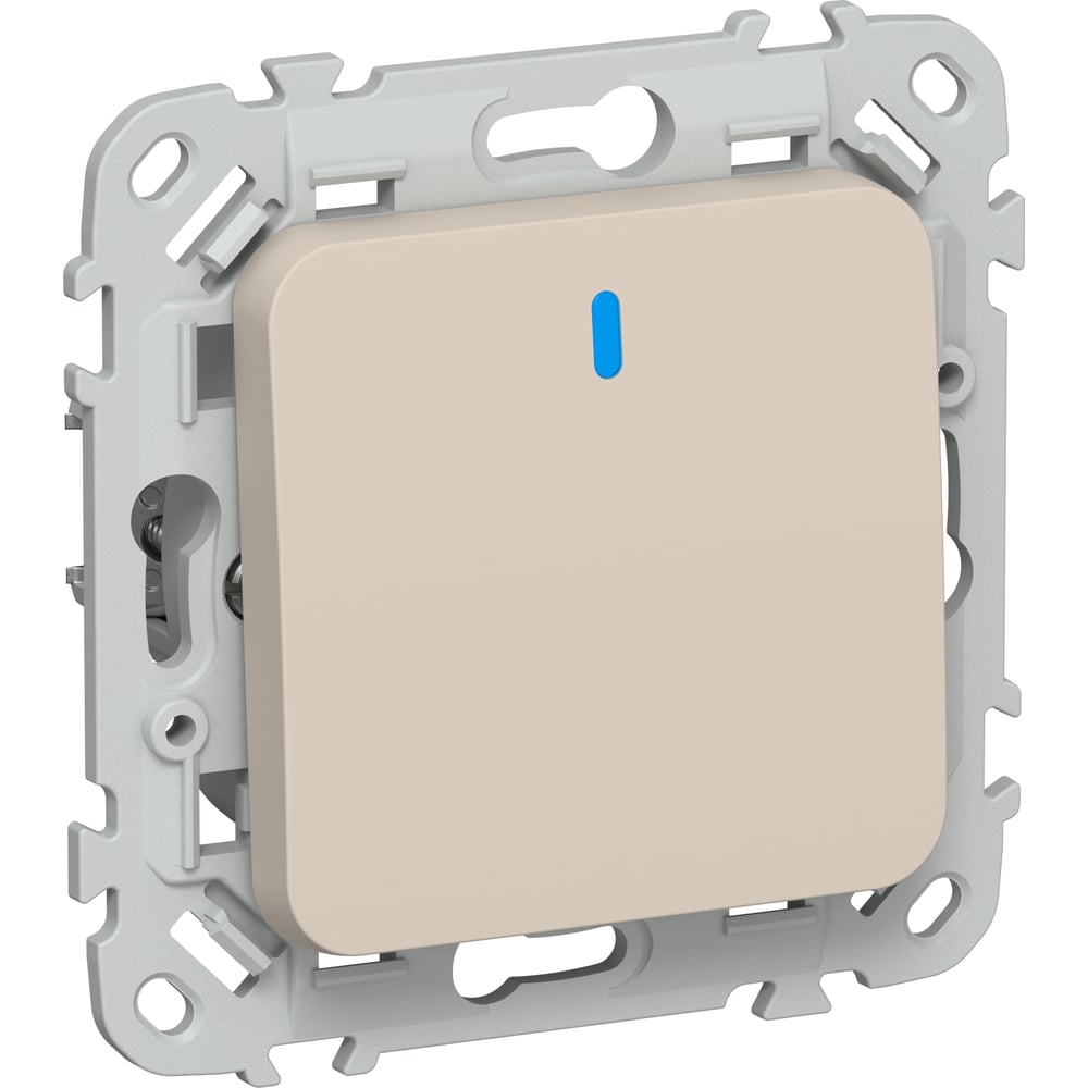 Изображение товара Выключатель 1-клавишный с индикацией IEK FLITE 10А, встроенный, льняной цвет