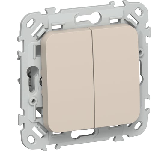 Изображение товара Выключатель 2-клавишный проходной IEK FLITE 10А ВС62-1-0-ФлЛ льняной FI-V22-0-10-1-K88