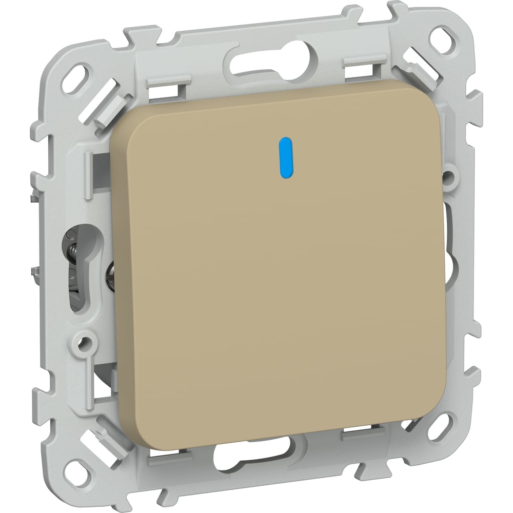 Изображение товара Выключатель 1-клавишный с индикацией IEK FLITE 10А ВС11-1-1-ФлХ хаки FI-V10-1-10-1-K59