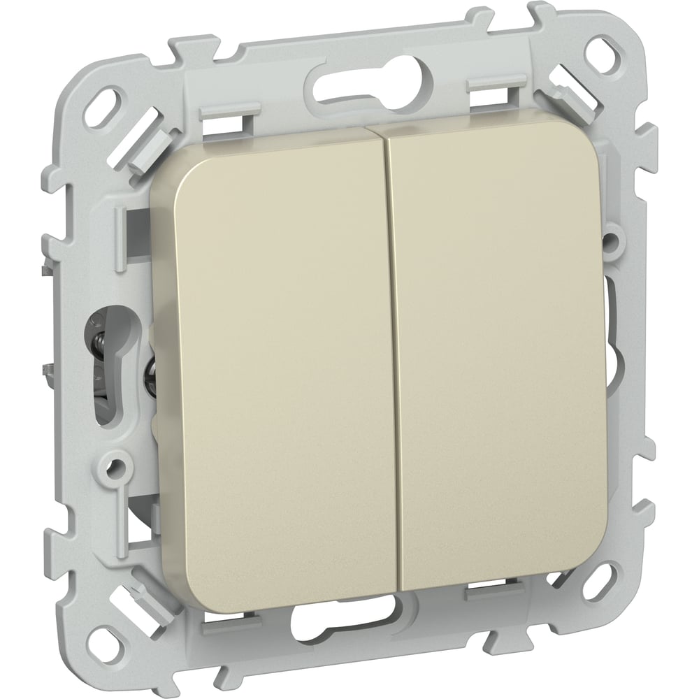 Изображение товара Выключатель проходной 2-клавишный IEK FLITE шампань 10А